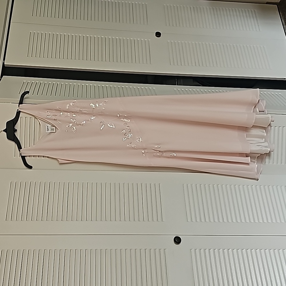 Sheer Pink Flower Maxi Dress/Gown